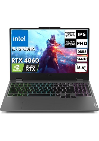 Loq 15IAX9 83GS00PHTRBS5 I5-12450HX 12GB 2tb SSD 8gb RTX4060 (105W) 15.6" 144HZ Freedos Taşınabilir Bilgisayar