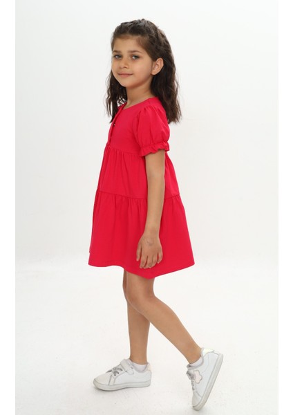 Kız Çocuk Önü Düğmeli Fırfırlı Elbise fiyatları