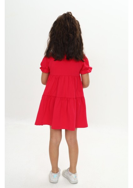 Kız Çocuk Önü Düğmeli Fırfırlı Elbise indirimleri