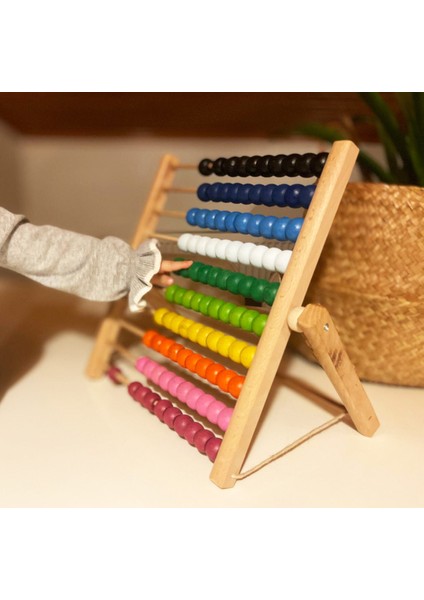 Ahşap Eğitici Abaküs Büyük Boy Montessori Oyuncak