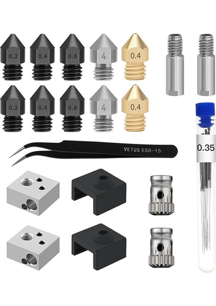 3D Yazıcı Nozulu Mk8 Alüminyum Blok Alet Cımbızı 0.35MM (Yurt Dışından)