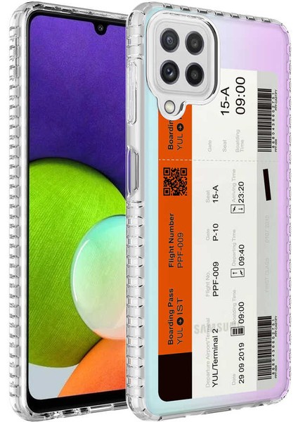 Galaxy A22 4g Kılıf Airbag Kenarlı Renkli Desenli Silikon Klcr Elegans Kapak-No1