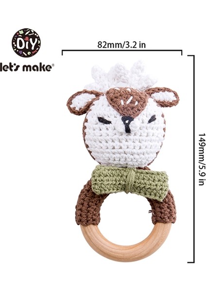 Hadi Bebek Oyuncakları Yapalım Tığ Işi Hayvan Çıngırak Ahşap Halka Oyuncaklar Ahşap Diş Kaşıyıcı Bpa Içermeyen Çıngırak Amigurumi Çocuk Oyuncakları Bebek Hediyesi Özel (Yurt Dışından)