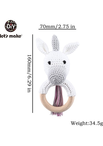 Hadi Bebek Oyuncakları Yapalım Tığ Işi Hayvan Çıngırak Ahşap Halka Oyuncaklar Ahşap Diş Kaşıyıcı Bpa Içermeyen Çıngırak Amigurumi Çocuk Oyuncakları Bebek Hediyesi Özel (Yurt Dışından)
