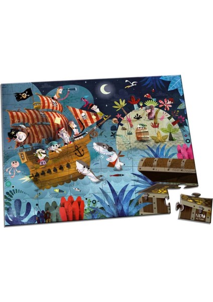 Luxury Janod 36 Parça Çantalı Puzzle - Hazine Avı 1 Adet
