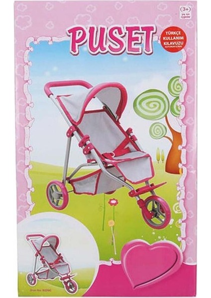Luxury 3 Tekerlekli Pembe Gri Puset 1 Adet