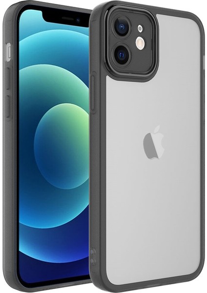 Apple iPhone 11 Kılıf Kamera Korumalı Transparan Klcr Post Kapak-Siyah