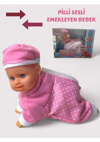 Luxury Oyuncak Pilli Emekleyen Bebek Sesli 11 cm 1 Adet