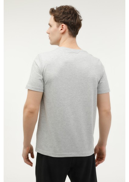 M-CT102 Bsc C Nk T-Sh 3fx Gri Melanj Erkek Kısa Kol T-Shirt