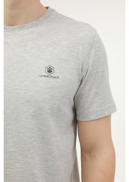 M-CT102 Bsc C Nk T-Sh 3fx Gri Melanj Erkek Kısa Kol T-Shirt