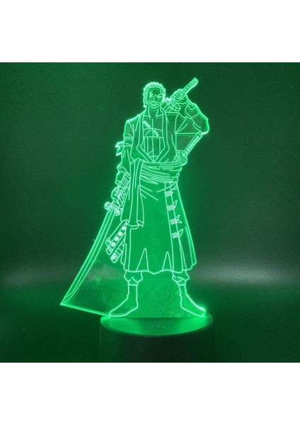 Japon Anime Luffy Zoro Sanji Usopp Tony Tony Chopper Kaidou Lambaları 3D Optik Illusion Gece Işığı Lambası LED Noel Doğum Günü Yatak Odası Dekoru Parti Hediyeleri Boys 8-12 (16 (Yurt Dışından)