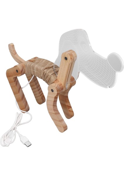 Köpek Gece Lambası, 3D Ahşap LED Sıcak Beyaz Işık Sevimli Taşınabilir USB Şarj Ofis Yatak Odası Için Dekoratif Işık Çocuk Odası, Erkekler Kızlar Için Doğum Günü Hediyesi (Yurt Dışından) modelleri