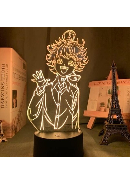 Vaat Edilen Neverland Anime 3D Erkek Için 16 Renk Kız Odası Dekoru Illusion LED Lamba USB Manga Emma Figürü Uygun Çocuk Hayranları Noel Hediyeleri (Vaat Edilen Neverland 2) (Yurt Dışından)