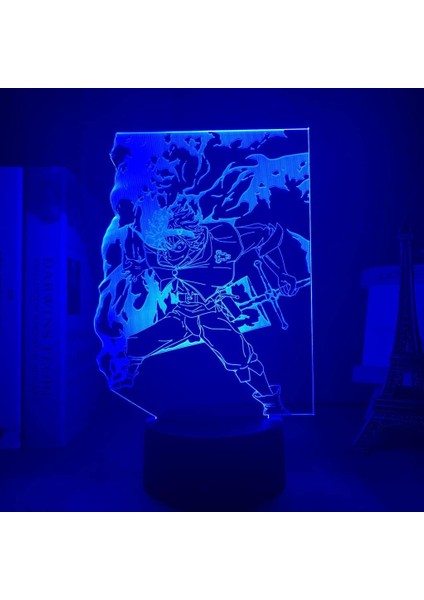 Anime Siyah Yonca Figürü 3D Çocuk Hayranları Için, Uzaktan Kumanda ile Değişen 16 Renk, Çocuk Odası Dekoru, Asta Figürü Manga Illusion LED Oyuncak Lamba Kız Erkek Noel Hediyeleri (Yurt Dışından)