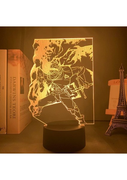 Anime Siyah Yonca Figürü 3D Çocuk Hayranları Için, Uzaktan Kumanda ile Değişen 16 Renk, Çocuk Odası Dekoru, Asta Figürü Manga Illusion LED Oyuncak Lamba Kız Erkek Noel Hediyeleri (Yurt Dışından)