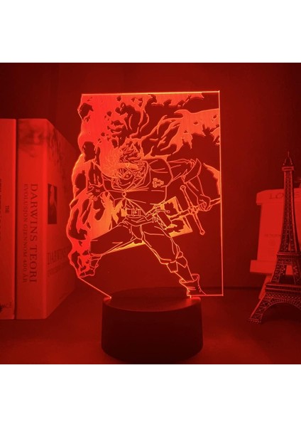 Anime Siyah Yonca Figürü 3D Çocuk Hayranları Için, Uzaktan Kumanda ile Değişen 16 Renk, Çocuk Odası Dekoru, Asta Figürü Manga Illusion LED Oyuncak Lamba Kız Erkek Noel Hediyeleri (Yurt Dışından)