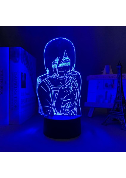3D LED Lamba Anime Testere Adam Bayan Reze Yatak Odası Dekoru Çocuklar Için Doğum Günü Hediyesi Manga Testere Adam LED Işık Başucu (Yurt Dışından)