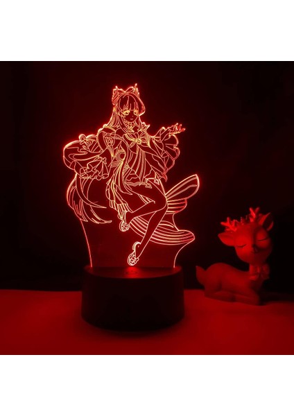 Oyun Genshin Darbe Sangonomiya Kokomi Şekil LED Lamba 3D Anime Aşıklar Hediye LED Gece Lambaları Çocuklar Için Yatak Odası Dekorasyon Çocuk Doğum Günü Hediyesi Noel Hediyesi (Yurt Dışından)