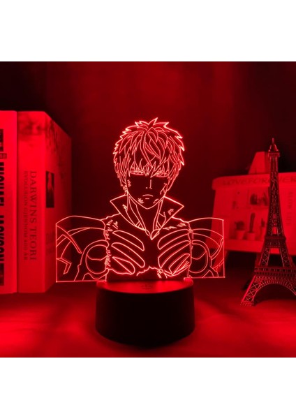 Anime One Punch Man Figürü 3D Çocuk Hayranları Için, Uzaktan Kumanda ile Değişen 16 Renk, Çocuk Odası Dekoru, Şekil Manga Illusion LED Oyuncak Lamba Kız Erkek Noel Hediyeleri (Yurt Dışından) fırsatları