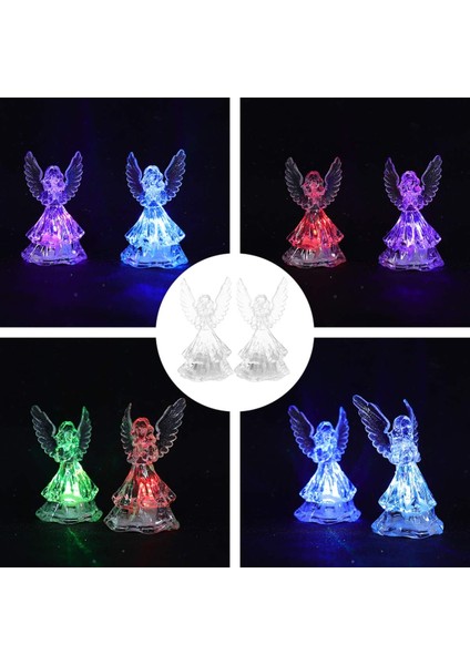 LED Melek Figürleri Renk LED Melek Lambası, Renkli Bahçe Melek Başucu Işık Bahçe Dekor Pırıltılı 3D Işıklı Melek Heykelcik Masa Süsleme Doğum Günü 2 Adet Mini Başucu Işıkları (Yurt Dışından) modelleri