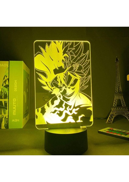 Anime Siyah Yonca Figürü 3D Çocuk Hayranları Için, Uzaktan Kumanda ile Değişen 16 Renk, Çocuk Odası Dekoru, Asta Figürü Manga Illusion LED Oyuncak Lamba Kız Erkek Noel Hediyeleri (Yurt Dışından) fiyatları