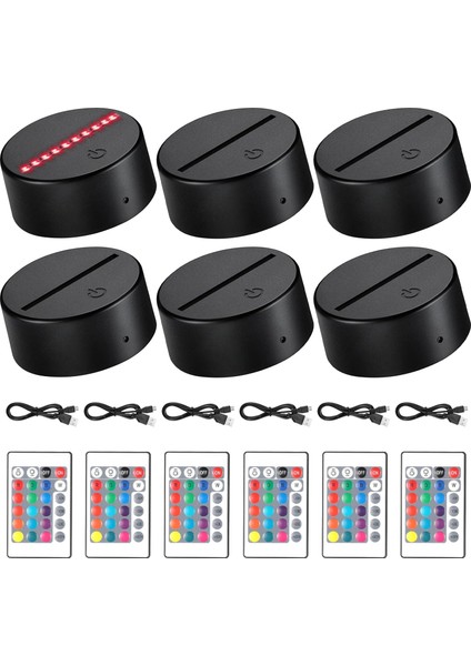 Parça 3D Gece LED Işık Lamba Tabanı 16 Renk Uzaktan Kumandalı ve USB Kablolu LED Işık Teşhir Tabanı, Restoran Odası Dükkanı Için Akrilik Için Noel Işık Lambası Tabanı (Siyah, Büyük) (Yurt Dışından)