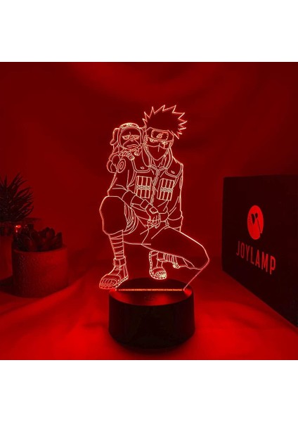 Japon Anime Figürü Itachi Uchiha Kakashi Jiraiya Lambaları 3D Optik Illusion Gece Işığı Lambası Hediye LED Noel Doğum Günü Yatak Odası Dekoru Parti Hediyeleri Boys 8-12 (16 Renk) (Yurt Dışından)