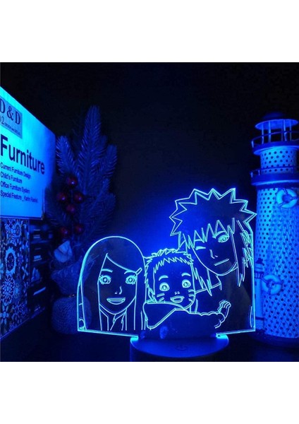 Japon Anime Figürü Itachi Uchiha Kakashi Jiraiya Lambaları 3D Optik Illusion Gece Işığı Lambası LED Noel Doğum Günü Yatak Odası Dekoru Parti Hediyeleri Boys 8-12 (16 Renk) (Yurt Dışından)