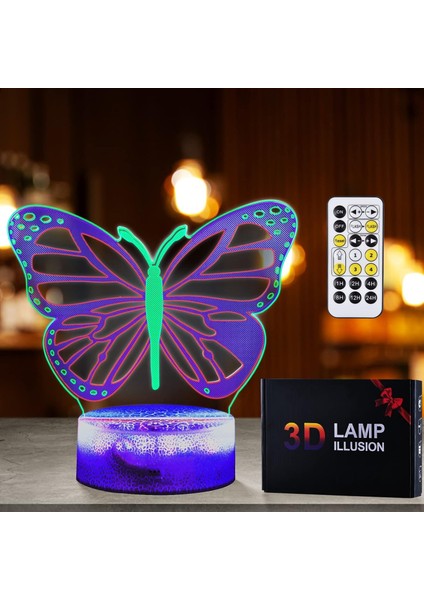 3D Kelebek Gece Işığı, Çok li 3 Parçalı Yatak Odası Akıllı Dokunmatik Uzaktan Kumanda ile Dinamik LED Görsel Lamba Değiştirme, Yürümeye Başlayan Çocuklar Erkek Kız Ev asyonu Doğ (Yurt Dışından)