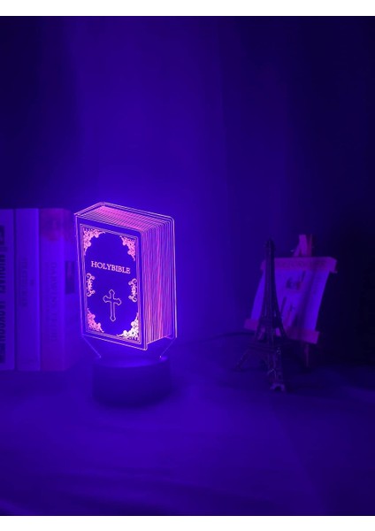 Kitap Kutsal Incil Figürü 3D Çocuk Hayranları Için, Uzaktan Kumanda ile Değişen 16 Renk, Çocuk Odası Dekoru, Şekil Manga Illusion LED Oyuncak Lamba Kız Erkek Noel Hediyeleri (Yurt Dışından)