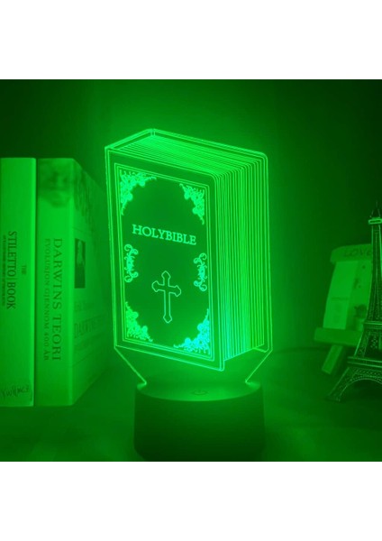 Kitap Kutsal Incil Figürü 3D Çocuk Hayranları Için, Uzaktan Kumanda ile Değişen 16 Renk, Çocuk Odası Dekoru, Şekil Manga Illusion LED Oyuncak Lamba Kız Erkek Noel Hediyeleri (Yurt Dışından) fiyatları