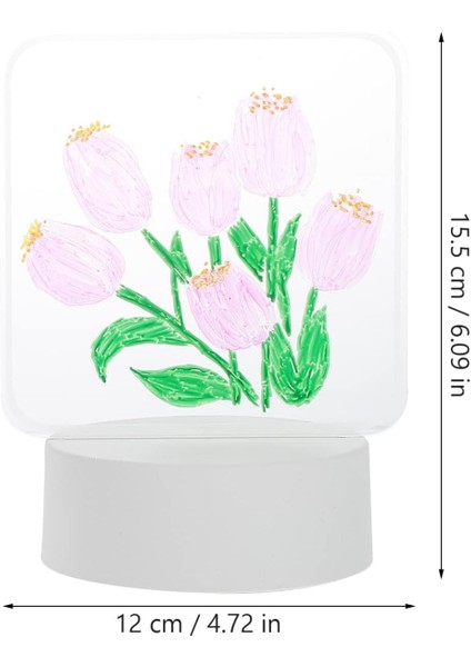 Çocuklar Gece Işıkları Lale Çiçekler Gece Işıkları Dıy Akrilik Masa Lambası 3D Illüzyon Işık Işık Dokunmatik Optik Illüzyon LED Komodin Uyuyan Masa Lambası LED (Yurt Dışından)