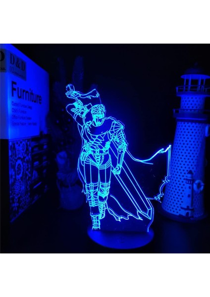Berserk Guts Anime 3D Erkek Için 16 Renk Kız Odası Dekoru Illusion LED Lamba USB Manga Berserk Guts Şekil Uygun Çocuk Hayranları Yılbaşı Hediyeleri (Berserk Guts3) (Yurt Dışından)