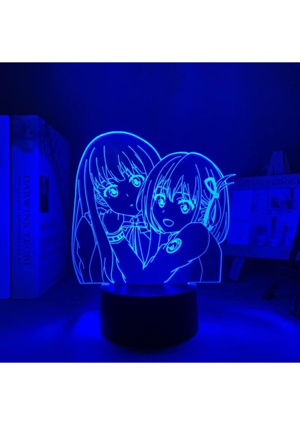 Lycoris Geri Tepme Anime 3D Boy Için 16 Renk Kız Odası Dekor Illusion LED Lamba USB Manga Lycoris Geri Tepme Şekil Uygun Çocuklar Hayranlar Yılbaşı Hediyeleri (Yurt Dışından)