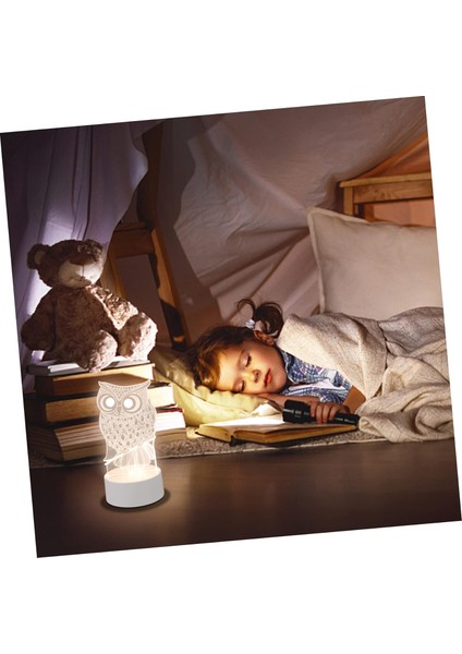 3 Adet 3D Bebek Için 3D Çocuk Odası Için Pille Çalışan LED Modelleme Işığı Baykuş Dekoru 3D Illüzyon Lambası 3D LED Lamba (Yurt Dışından)