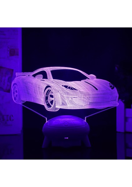 3D Optik Illüzyon Araba Gece Lambaları, 3D Araba Lambası 16 Varyasyonu, Akıllı Dokunmatik Düğme USB ve Pil Gücü, Doğum Günü Noel si Inanılmaz Yaratıcı Sanat Tasarımı (Ufo Be (Yurt Dışından) modelleri