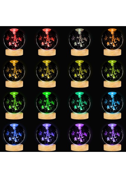 Ahşap Tabanlı Kristal Top - 7 Renk Değiştirme Aydınlatma LED Dekoratif Hediyeler Erkek Kız Çocuklar Gençler Için Yatak Odası Oturma Odası Ofis Için Lamba Dekoratif Hediyeler (Yurt Dışından) fiyatları