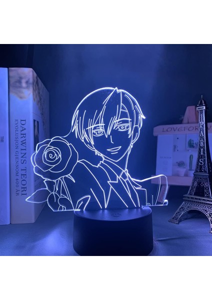 Anime Ouran Lisesi Figürü 3D Gece Lambası, LED Oyuncak Lamba, 16 Çeşit Değiştirmeyi , Uzaktan Kumandayla Işık Rengini Değiştirebilir, Kız Erkek ve El Sanatları Severler Tatil (Yurt Dışından)