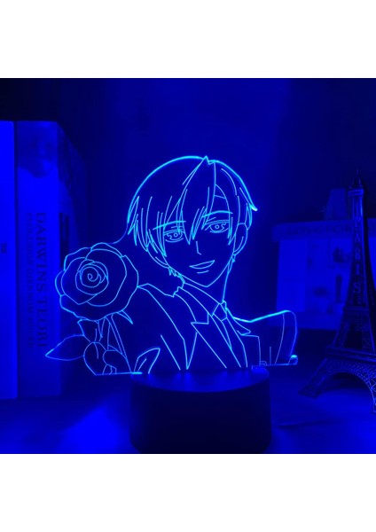 Anime Ouran Lisesi Figürü 3D Gece Lambası, LED Oyuncak Lamba, 16 Çeşit Değiştirmeyi , Uzaktan Kumandayla Işık Rengini Değiştirebilir, Kız Erkek ve El Sanatları Severler Tatil (Yurt Dışından)