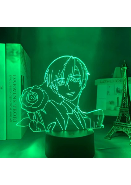 Anime Ouran Lisesi Figürü 3D Gece Lambası, LED Oyuncak Lamba, 16 Çeşit Değiştirmeyi , Uzaktan Kumandayla Işık Rengini Değiştirebilir, Kız Erkek ve El Sanatları Severler Tatil (Yurt Dışından)