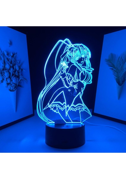 Anime Lisesi Dxd Figürü 3D Çocuklar Hayranları Için, Uzaktan Kumanda ile Değişen 16 Renk, Çocuk Odası Dekoru, Himejima Figürü Manga Illusion LED Oyuncak Lamba Kız Erkek Noel Hediyeleri (Yurt Dışından)