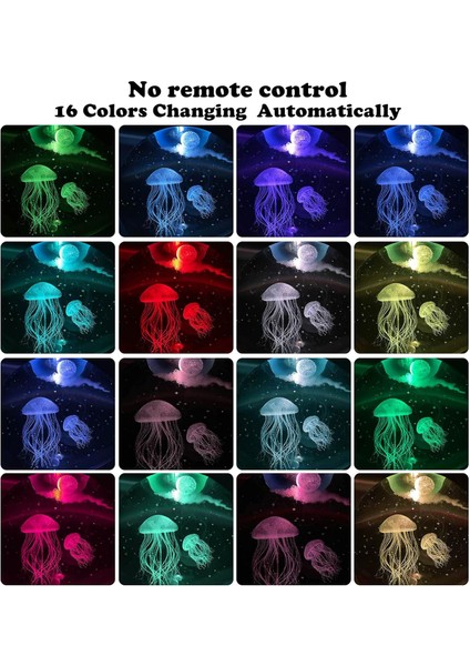 3D Kristal Denizanası Topu Işık, 3.15 Inç K9 Top Lambası, 16 LED Renk Taban, Yatak Odası ve Oturma Odası Dekorasyonu Serin Deniz Hayvanı Masa Lambası, Çocuklar Soğuk Işık Hediyesi (Yurt Dışından)