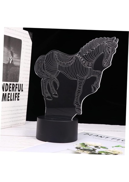3D At Lambası Gece Lambaları 3D Dekoratif Gece Lambaları LED LED Yatak Lambası Masa Üstü At Şekilli Işık Dokunmatik Dokunmatik Süsleme (Yurt Dışından)