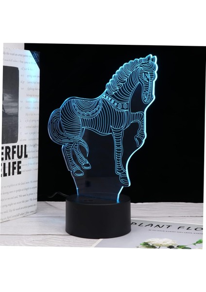 3D At Lambası Gece Lambaları 3D Dekoratif Gece Lambaları LED LED Yatak Lambası Masa Üstü At Şekilli Işık Dokunmatik Dokunmatik Süsleme (Yurt Dışından)