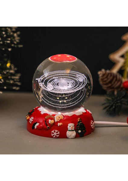3D Kristal Güneş Sistemi Topu Gece Lambası, 16 LED Değiştiren Taban, Yatak Odası ve Oturma Odası Dekorasyonu Serin Yıldız Masa Lambası, Çocuklar Serin Uzay Işığı Kız Erkek (Güneş (Yurt Dışından)