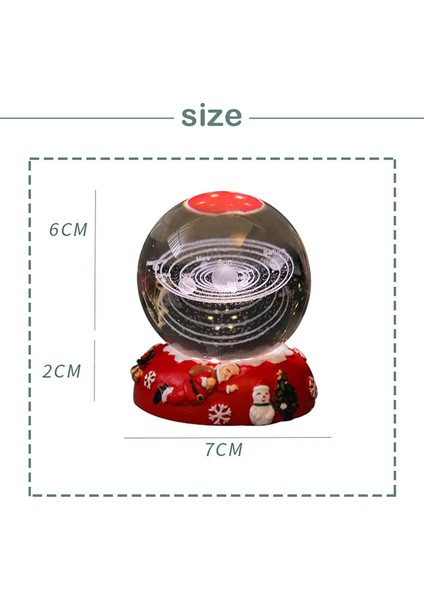3D Kristal Güneş Sistemi Topu Gece Lambası, 16 LED Değiştiren Taban, Yatak Odası ve Oturma Odası Dekorasyonu Serin Yıldız Masa Lambası, Çocuklar Serin Uzay Işığı Kız Erkek (Güneş (Yurt Dışından)