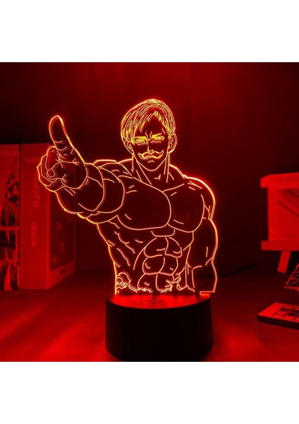 Anime Yedi Ölümcül Günah Escanor Figürü LED Lamba 3D Anime Aşıklar Hediye LED Gece Lambaları Için Işık Çocuk Yatak Odası Dekorasyonu Çocuk Doğum Günü Hediyesi Noel Hediyesi (Yurt Dışından)