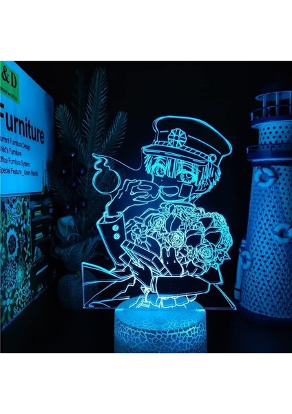 Tuvalete Bağlı Anime 3D Erkek Için 16 Renk Kız Odası Dekoru Illusion LED Lamba USB Manga Hanako Kun Şekil Uygun Çocuklar Hayranlar Noel Hediyeleri (Crack) (Yurt Dışından)