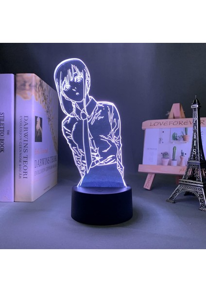 3D LED Anime Chainsaw Man Makima Için Yatak Odası Dekoru Çocuklar Doğum Günü Hediyesi Manga Chainsaw Man LED Işık Başucu (Yurt Dışından) fırsatları