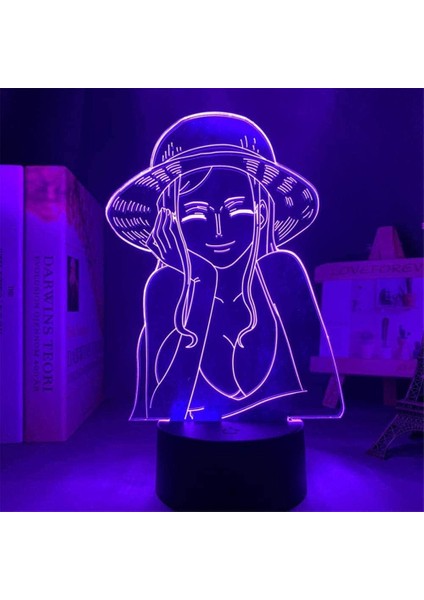 Japon Anime Luffy Zoro Sanji Usopp Tony Tony Chopper Kaidou Lambaları 3D Optik Illusion Gece Işığı Lambası LED Noel Doğum Günü Yatak Odası Dekoru Parti Hediyeleri Boys 8-12 (16 (Yurt Dışından)